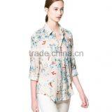 Fashion Ladies Blouse,bird Printing Woman Shirt/women Colthing Long Sleeve thumbnail-2