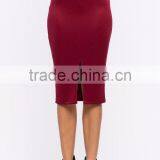 Elasticized Waist Bodycon Fit Pencil Skirt Ladies Office Skirt Wholesale thumbnail-4