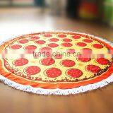 Round Custom Printing Beach Towel With Tassel White & Black Cotton Circle Beach Towels thumbnail-5