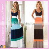 Walson Hot Sell Women Summer Dress Cotton Spaghetti Strap Slip Tube Slit Dress 2016 Summer Maxi Dress thumbnail-4