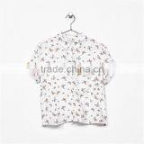 2017 High Quality Ladies Animal Print Cropped t Shirts With Back Knot thumbnail-2