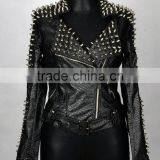 2017 New Style Women Rock PU Leather Coat thumbnail-1