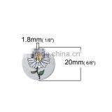 Wood Sewing Buttons Scrapbooking 2 Holes Round At Random Flower Pattern 20mm Dia thumbnail-2