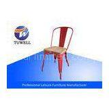Colorful Marais Metal Tolix Chairs With Wooden Seat Stackable For Office / Living Room thumbnail-1