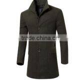 Fashion Brand Winter Mens Wool Jacket Single Breasted Slim Fit Solid Men's Wool Coat Men Long Overcoat thumbnail-4