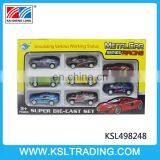 1:64 scale 8pcs pull back diecast cars model toy for kids