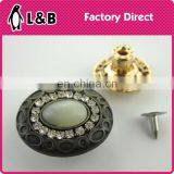 Latest Design Fashion 20mm Alloy Metal Button Oval Strass Jeans Button