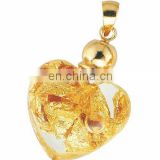 Gold Leaf Heart Pendant With Necklace
