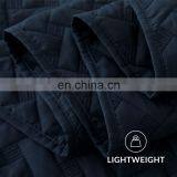 Elegant Winter Custom Lightweight Made Solid Dyed Plain Full Oversized King Size Quilted Bedspread Set For Home thumbnail-5