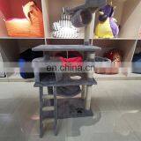 Big Cat Tree House Grey Cat Climbing Frame Cat Tower With Hammock thumbnail-2