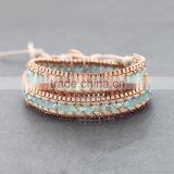 New Fashion Jewelry glass bead and alloy wrap beaded Bracelet bead treasures glass beads