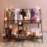 2-Tier Organizer Rack Metal Desktop Shelf Storage Spice Rack for Kitchenware& Bathroom Cosmetic