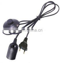 Cord Cable E27 Lamp Bases EU Plug With Foot Switch Wire for Pendant Light Hanglamp Socket Holder