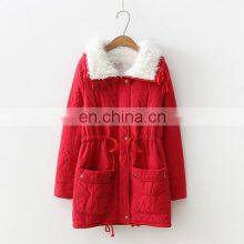 Wholesale Custom Brand Women's Winter Outerwear Cotton-padded Medium-long Jacket Camperas Ladies Women Thick Winter Coat thumbnail-5