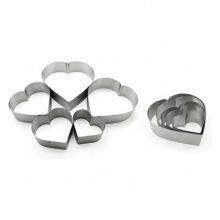 3Pcs Different Size 3d Diy Mousse Fondant Baking Custom Heart Shape Stainless Steel Cake Mould thumbnail-4