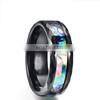 8mm Fashion Titanium Steel Ring Engagement Ring Inlaid Color Shell Men's Ring Wedding Men Jewelry Gift thumbnail-4
