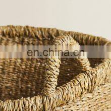 Handwoven Natural Seagrass Laundry Basket Decor Set Of 2 Straw Storage Basket thumbnail-3