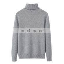 Custom 100% Cashmere Turtleneck Sweater Solid Pattern Long Sleeve Winter Knit Casual Style With Front Logo thumbnail-2