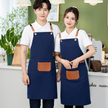 Ergonomic X-Strap & Storage Multi-Use Waterproof Polyester Kitchen Apron Durable & Reusable Fashionable Sleeveless for Salon Use thumbnail-4
