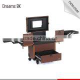 2016 Newest Design Pvc Beauty Cosmetic Makeup Trolley Case With Mirror for Beauty Salon thumbnail-5