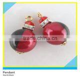 Glass Crystal Pendant Sew on Clear Chaton Mix Green Plastic Bacll Round 14mm Diameter thumbnail-3