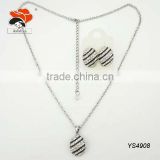 Factory Hot Selling Oval Layered Clear Crystals Black Enamel Graceful Necklace Earrings Jewelry