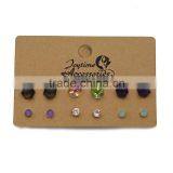 Latest Simiple Solid Zircon Rhinestone Imitation Jewelry Silver Ears Tops Designs Earrings thumbnail-1