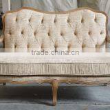 French Country Style Wooden Linen Fabric Cover Sofa Armchair thumbnail-1