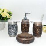 Golden Brown Painting With Shining Glass Polyresin Bathroom Accessories Set thumbnail-1