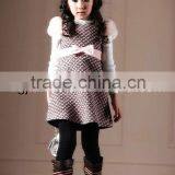 Hot Sale! Stylish & Plaid Woolen Short Sleeve Kids Dress With Fur thumbnail-1