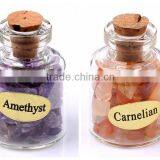 Double Wishing Glass Bottle Loose Chip Tumbled Stone Beads for Jewelry