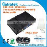 Tri-band Gsm Repeater, Gsm Repeater for 850 900 1800mhz, Cell Phone Signal Booster thumbnail-1