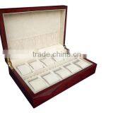 10 Watches Multi Red Lacquered Wooden Watch Box