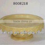 Antique Round Gold Metal Serving Trays