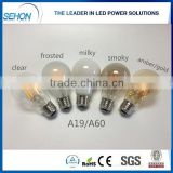 Factory china A60 E27/B22 high CRI 4w 6w 8w clear/frosted/amber /milky indoor filament led bulbs