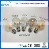 Factory china A60 E27/B22 high CRI 4w 6w 8w clear/frosted/amber /milky indoor filament led bulbs