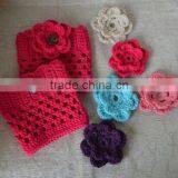 Girls Women Knit Crochet Leg Warmers With Beautiful Crochet Flower thumbnail-4