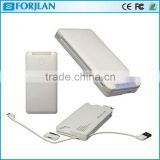 3 in 1 build-in cable mobile power bank 5000mah