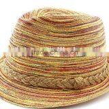 China Factory Price Fast Delivery Plain Pattern Straw Fedora Hat thumbnail-4