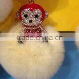 Fur Pompom Maker/fox Fur Ball Keychian/colourful Rabbit Fur Pom Pom Ball for Keyring and Bags thumbnail-4