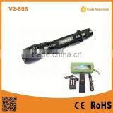 Hot Sale V2-858 18650 Battery Rechargeable Long Distance Torch Xm-l T6 Long Range Led Flashlight