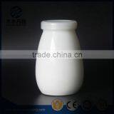Hot Sale 200ml White Round Glass Bottle Glass Yogurt Bottle