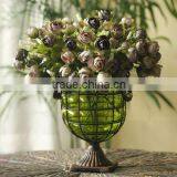 Metal Base Plate Glass Flower Vase thumbnail-2