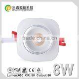 Good Quality High CRI Sharp COB 8W Dimmable LED Downlight Cutout 80mm