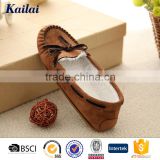 Wide style leather material ladies dancing shoe