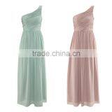 Plain Style Pleated Skirt Sleeveless One Shoulder Evening Dress thumbnail-3