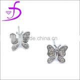 Stunning 925 Sterling Silver Jewelry Wholesale Silver Butterfly Stud Earrings thumbnail-1