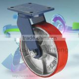 10 Inch 600kg Double Bearing Iron Core PU Swivel Industrial Caster