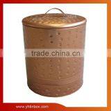 Golden Large Cookie Tin Can