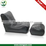 Classical PU leather beanbag recliner lounger, Living room bean bag sofa lounger with foot stool